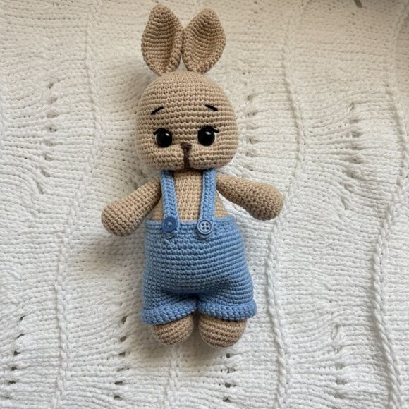 Handmade Baby Gift Set – Crochet Bunny, Rattle, Swaddle & Pacifier Clip - Picture 2 of 6